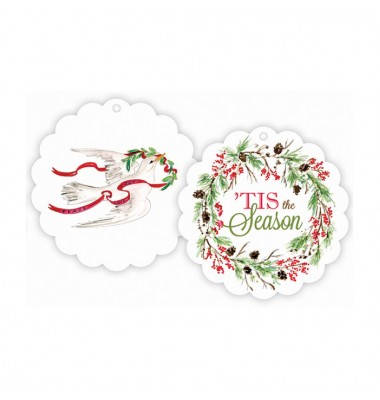 Christmas Gift Tags, Dove/Wreath, Roseanne Beck